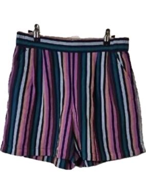 A New Day Wide Striped Linen Blend Shorts Plus Size XXL